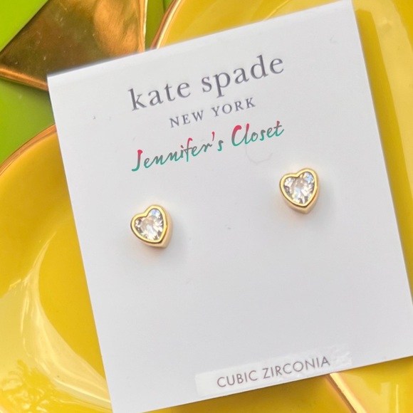 NWT ♠️ Kate Spade Cz Heart Stud Earrings - Picture 7 of 8